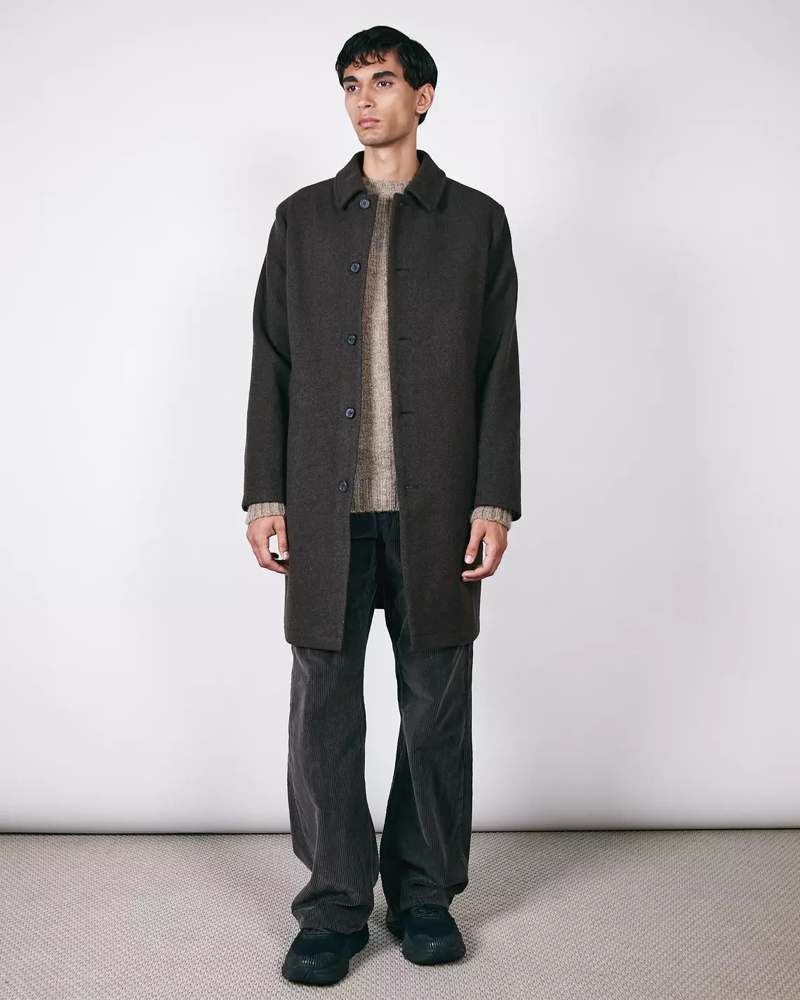 Brixtol Textiles T-Coat Wool Brown Herren Wollmantel braun